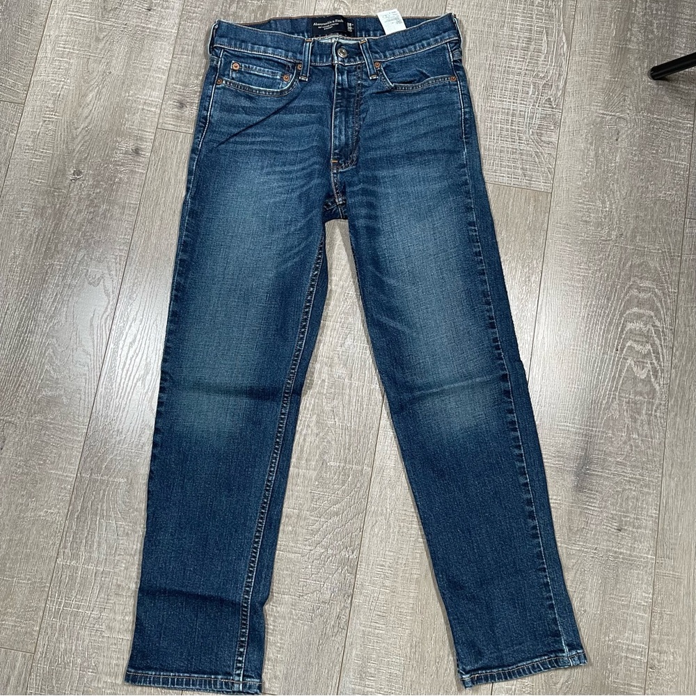 Abercrombie & Fitch Men's Straight Jeans - Dark Blue Wash